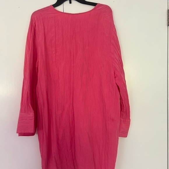 H&M Women's Textured Weave Knot Detail Dress - Pink Size XL - Picture 6 of 7